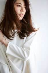 Ms. Fuyuka Shikadate is wearing a white long-sleeved blouse, her height is 171 cm and she is tall, she is a Japanese & Asian mature female fashion model.