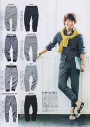 Mr. Takaatsu Sakurahaba appeared in a magazine interview wearing blue tops and bottoms and a yellow scarf.