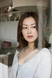 Ms. Yuuri Fuefuki was wearing a light blue cardigan, grey underwear, shot through the glass, she is a Japanese & Asian intellectual and delicate mature beauty actress & model, her title is actress, she has done a little modeling business.