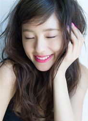 This is a close-up photo of her, she is closing her eyes, Ms. Ayami Asashige is a beautiful and elegant Japanese & Asian tall fashion model, gravure idol (bikini model, swimwear model, pin-up model), TV personality, actress.