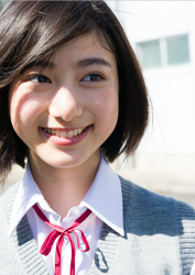 Ms. Natsuyo Ikekatsu is wearing a school uniform, she is a Japanese & Asian beautiful and cute model & actress.