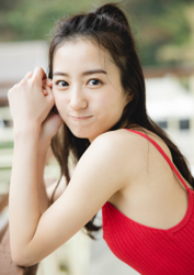 Ms. Mariho Kokei is a Japanese & Asian fashion model, swimsuit model (gravure idol / bikini model / pin-up girl), actress, and former idol, she wears a red dress.